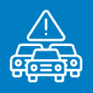 A warning sign indicating the dangers of drink driving, depicted on a blue background.